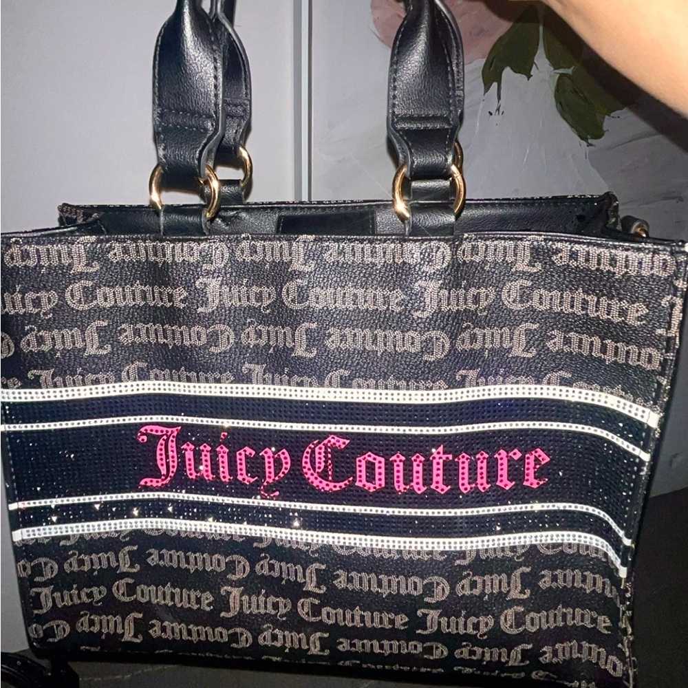 Juicy Couture Black and Pink Signature Tote